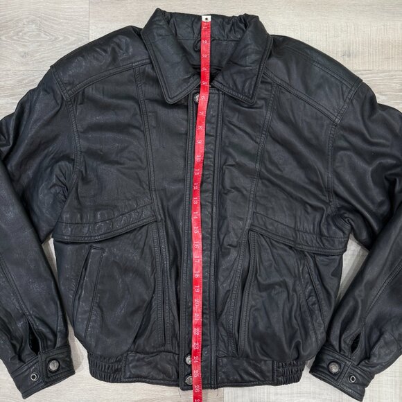 Black Genuine Leather Jacket - Picture 4 of 9